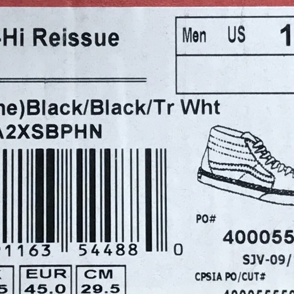 Vans Sk8 Hi Reissue Flame Black True White Shoes - Picture 8 of 8